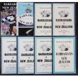 1954-1993 Barbarians v New Zealand Rugby Programme Collection (8): Lovely set of all the All