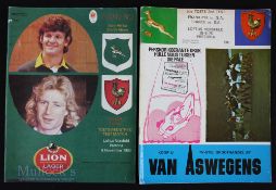 1975-1980 South Africa v France Rugby Programmes (2): Large editions from the 2nd Test 1975 and