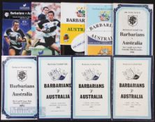 1958-2001 Barbarians v Australia Rugby Programme Collection (9): Apart from the 1948 original, all