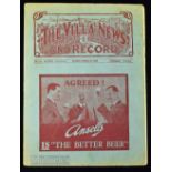 1936/37 Aston Villa v Blackburn Rovers Div. 2 match programme 21 November 1936; fair condition.