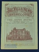 1928/29 Aston Villa v Huddersfield Town Div. 1 match programme 20 April 1929; also has Dr Vincent