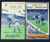 1951 FA Cup Final at Wembley match programme Newcastle Utd v Blackpool 28 April 1951; 1952 FA Cup