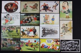 Mostly 1900s Rugby Humour Picture Postcards (15): Nearly all over 110 years old, cartoon and other