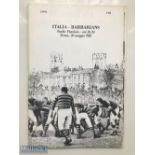 Very Rare 1985 Italy v Barbarians Rugby Programme: Hard to find, old 'English game' cover for the