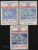 Scarce 1930s England v Scotland Rugby Programmes (3): Standard Twickenham 4pp fold over cards for