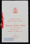 1939 Surrey Rugby FU Diamond Jubilee Dinner Menu: AD Stoop in the Chair for this major Cafe Royal