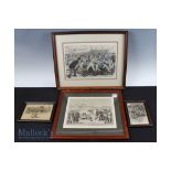 Pre-1900 Rugby Prints (4): All framed, two large ones, well-known: The Football Match during the