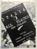 Very Rare 1979 Italy v New Zealand Rugby Programme: Sought-after issue - very rare programme from