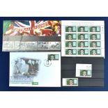 Munich Air Disaster 50th anniversary Irish stamps, a mint sheet of 12 plus 2 loose and an Eire first