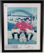 1989 British Lions Brothers Signed Rugby Photograph: shot of Gavin & Scott Hastings on the