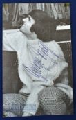 George Best Signed Newspaper Cutting depicts Best in casual clothing, signed in blue ink, measures