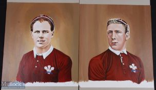 Unique Opportunity, 23 large Original Pontypool RFC Wales & Lions Rugby Portraits: Beautifully