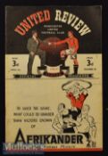 1946/47 Manchester United v Wolverhampton Wanderers Football Programme date 5 Apr, signs of repair/