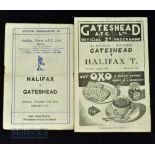 1947/48 Gateshead v Halifax Town match programme 10 April 1948; return match Halifax Town v