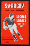 1980 South African Rugby Yearbook inc 1st Test Programme v British Lions: The SARB's yearbook with