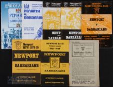 Barbarians at Newport Rugby Programmes (8): Games in 1946 (first post-WW2), 1978-9 inc, 1982 and