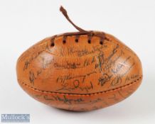 1951/1953 South Africa & New Zealand Tourists Signed Miniature Rugby Ball: Neatly signed by the