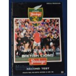 Rare Signed All Blacks v British Lions 1993 Rugby Programme: Signed over their pen-picture pages