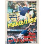 Rare 1997 France v Italy and large A4 match programme for match played at Grenoble, which marked