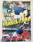 Rare 1997 France v Italy and large A4 match programme for match played at Grenoble, which marked