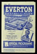 1948/49 Everton v Third Lanark friendly match 30 March 1949 at Goodison Park, comes complete with