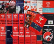 1964-2003 Wales Rugby Programmes with Scotland & France (21): v Scotland h or a from 1967, 72, 75,