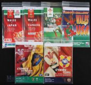 1993-1997 Wales H v Rare Opponents Rugby Programmes (6): The issues, some with tickets, v Japan