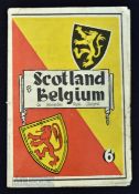 1948 Scotland v Belgium international match programme 28 April 1948 at Hampden Park; score to team