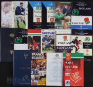 1992-94 Scotland etc Mostly Home Rugby Programmes (14): Nine homes 92, 94, plus five aways at