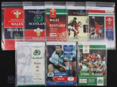 1990-1997 Wales & Scotland H and A Rugby Programmes etc (8): Issues from 1990-1997 inc (4 Scots