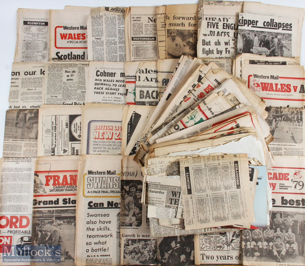 Rugby Newspaper Supplements, cuttings etc (Qty): A treasure trove of the Welsh rugby team press