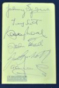 Circa 1965 West Ham United Signed Autograph Page features Bobby Moore, J Byrne, T Scot, J Burkett, G