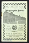 1934/35 Fulham v Bolton Wanderers Div. 2 match programme 23 March 1935; heavy rust to staple, o/wise