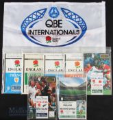 1991-1995 England H Rugby Programmes etc (8): Near mint issues v France (1991 & 1993), Ireland (
