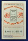 1937/38 Wales v Scotland International Football Programme date 30 October at Ninian Park no staples,