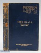 Hardbound volume of 1956/57 Cardiff City home match programmes Div 1 to include Newcastle Utd,
