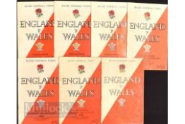 1956-1996 England v Wales Rugby Programmes (22): Unbroken series of Twickenham meetings over 40