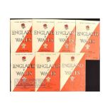 1956-1996 England v Wales Rugby Programmes (22): Unbroken series of Twickenham meetings over 40