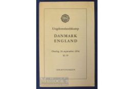 1956/57 Denmark v England U23s match programme 26 September in Copenhagen. Good.