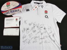2003 England Signed Rugby Ball a Gilbert replica signature ball features M Johnson, N Baack, M Catt,