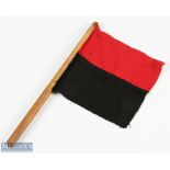 Canterbury (NZ) Rugby Touch Judge's Flag: Small deckle-edged black & red flag affixed neatly &