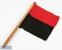 Canterbury (NZ) Rugby Touch Judge's Flag: Small deckle-edged black & red flag affixed neatly &
