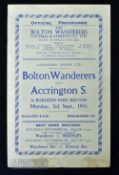 1945/46 Lancashire Senior Cup Bolton Wanderers v Accrington Stanley programme 3 September 1945, 4