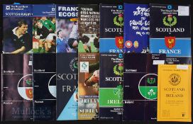 Scotland & Ireland 1953-1996 & France 1958-1998 Rugby Programmes (13): Three homes & one away v