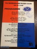 Very Rare 1986 Fiji Barbarians Rugby Programme: Joint substantial six game issue from 1986, games