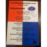 Very Rare 1986 Fiji Barbarians Rugby Programme: Joint substantial six game issue from 1986, games