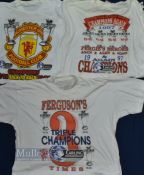 1995-1997 Manchester United Football T Shirts, to include Fergusons Triple champions -XL, 1997