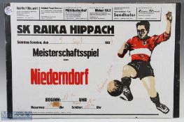 1984 Austrian Football match Poster Meisterschaftsspiel Gegen Niederndof under a clip frames, the