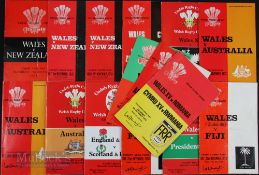 Wales v Overseas etc Rugby Programmes (15): Wales v NZ 1963, 72, 74, 78, 82 (Maori); v Australia