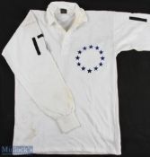 Very Rare 1984 Europe v Oceania Rugby League Jersey: a white No. 17 match worn substitute jersey,